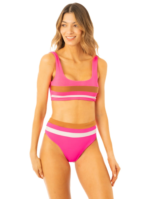 Main image -  Maaji Radiant Pink Issey Sporty Bralette Bikini Top