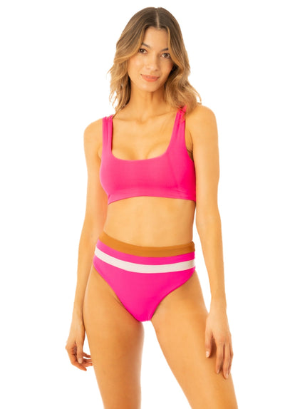 Thumbnail - Maaji Radiant Pink Issey Sporty Bralette Bikini Top - 9