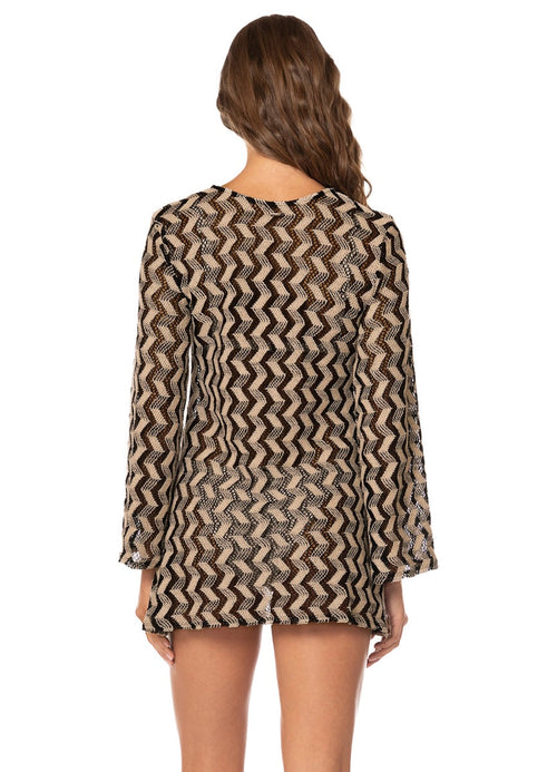 Hover image -  Foto de Black & White Sunset Yoko Short Dress by Maaji - Vestidos - Ropa de Playa