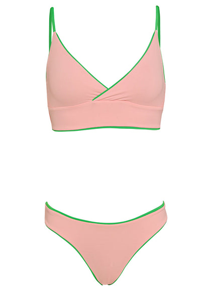  Foto de Emerald Brocade Criss Cross Long Line Triangle Bikini Top by Maaji - Tops - Vestidos de Baño