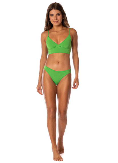  Maaji Emerald Brocade Criss Cross Long Line Triangle Bikini Top