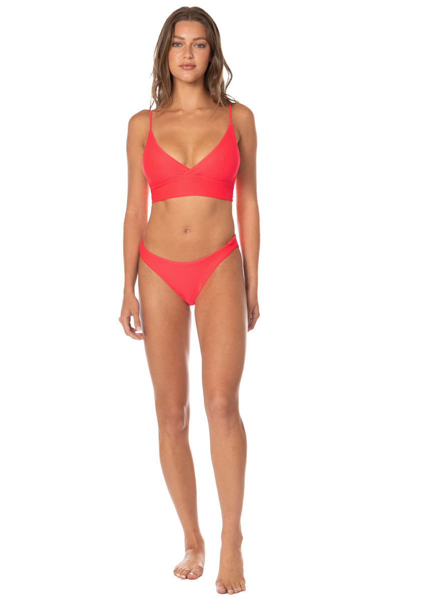 Foto de Sunset Punch Criss Cross Long Line Triangle Bikini Top by Maaji - Tops - Vestidos de Baño