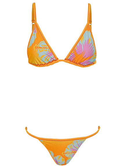  Maaji Zesty Orange Flash Low Rise Single Strap Bikini Bottom