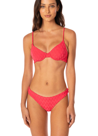  Maaji Apple Red Sublimity Regular Rise Classic Bikini Bottom