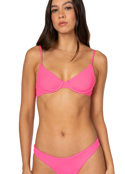 Foto de Radiant Pink Sublimity Regular Rise Classic Bikini Bottom by Maaji - Panties - Vestidos de Baño