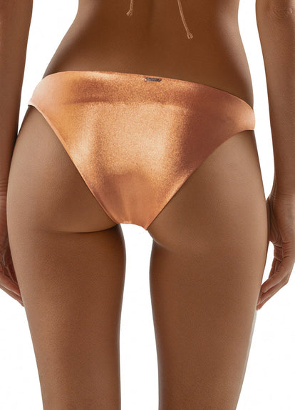  Foto de Brown Satin Umber Sublimity Bottom Regular Rise Classic Bikini Bottom by Maaji - Panties - Vestidos de Baño