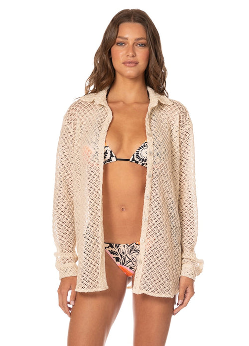 Main image -  Foto de Monochrome Bloom Lunia Long Shirt by Maaji - Camisas Largas - Ropa de Playa