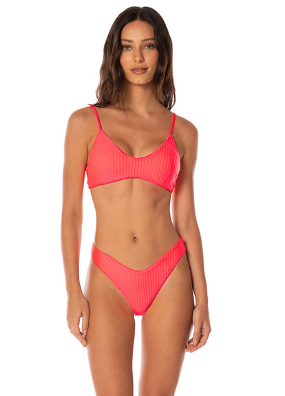  Maaji Flame Coral Splendour Regular Rise Thin Side Bikini Bottom