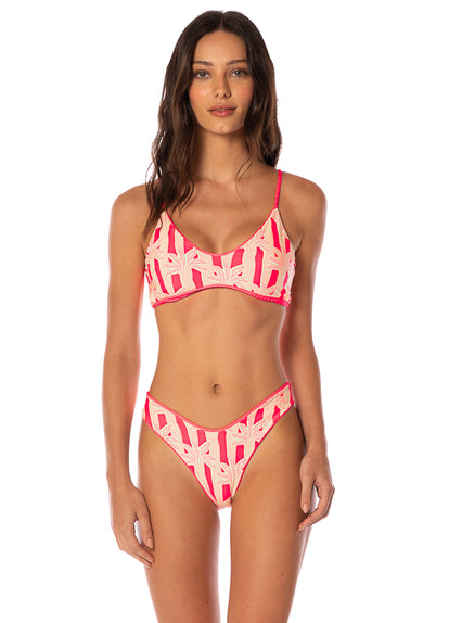  Maaji Flame Coral Splendour Regular Rise Thin Side Bikini Bottom