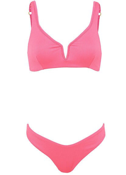 Thumbnail - Maaji Hot Fuchsia Splendour Regular Rise Thin Side Bikini Bottom - 10