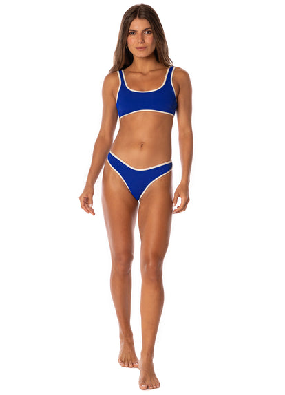  Maaji Cobalt Blue Splendour Regular Rise Thin Side Bikini Bottom
