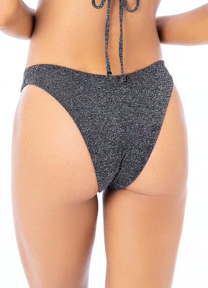  Maaji Silver Black Splendour High Leg Bikini Bottom