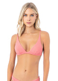 Maaji Coral Salmon Ivy Fixed Triangle Bikini Top
