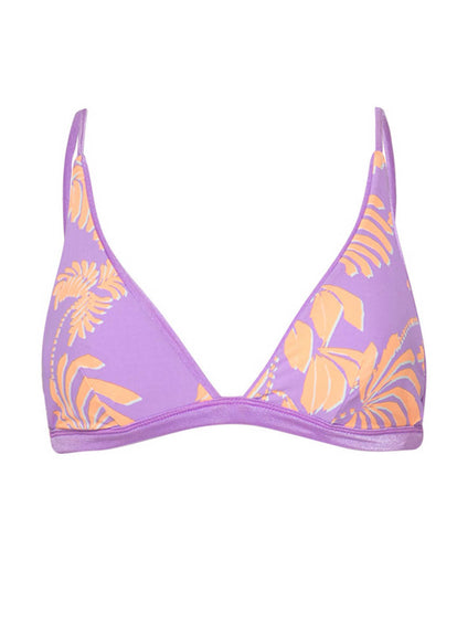 Thumbnail - Maaji Metallic Lilac Ivy Fixed Triangle Bikini Top - 9