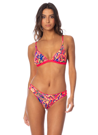  Maaji Cherry Red Ivy Fixed Triangle Bikini Top