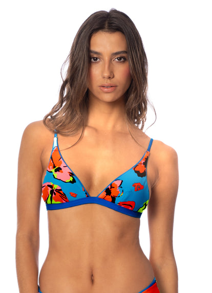 Thumbnail - Maaji Ocean Blue Ivy Fixed Triangle Bikini Top - 5