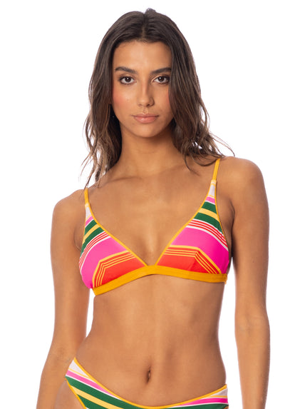 Thumbnail - Maaji Chartreuse Ivy Fixed Triangle Bikini Top - 6