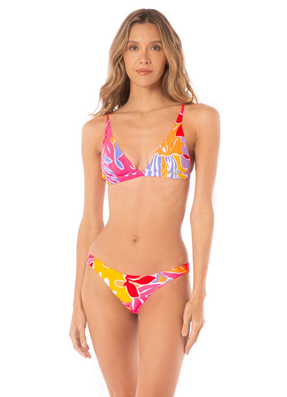 Thumbnail - bikini top from Maaji – Fuchsia Dianthus ivy fixed triangle bikini top – Category: Apparel , Accessories Clothing Swimwear - 6