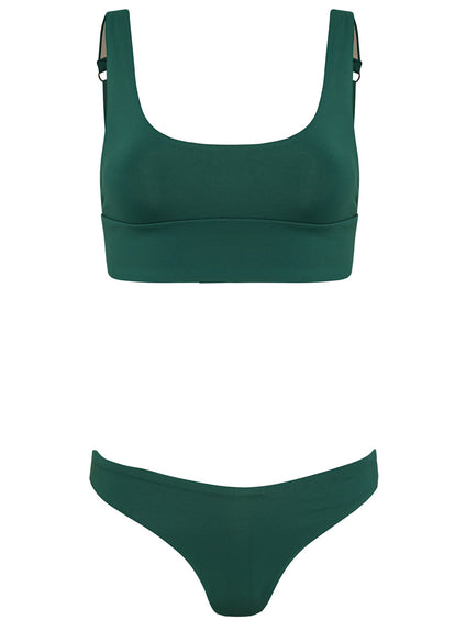Thumbnail - Maaji Brunswick Green Donna Long Line Bralette Bikini Top - 11