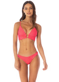 Maaji Cherry Crush Shine  Long Line Triangle Bikini Top