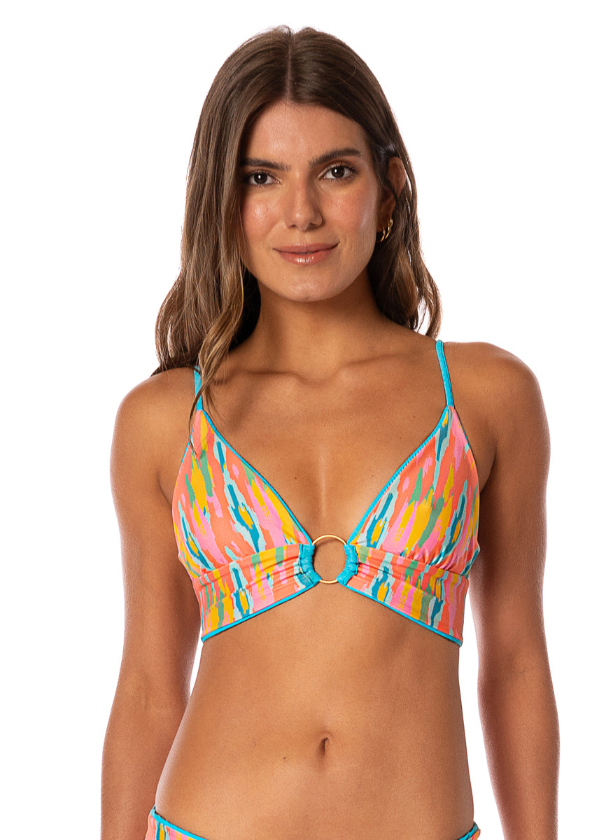 Maaji Aqua Dream Shine Long Line Triangle Bikini Top