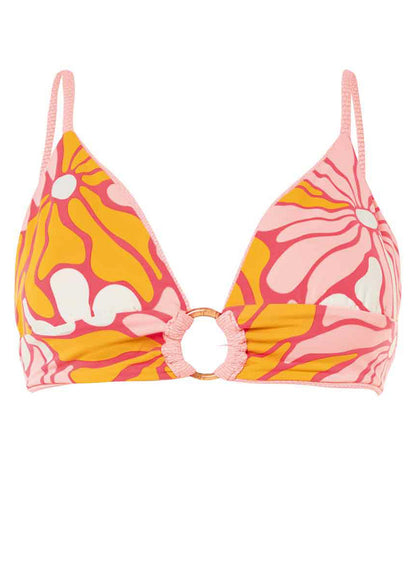  Maaji Coral Salmon Shine Long Line Triangle Bikini Top