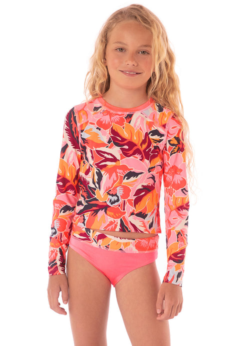 Main image -  Foto de Coral Leafy Odyssey  Girls Rashguard Set by Maaji - Vestidos De Baño Para Niñas - Niñas