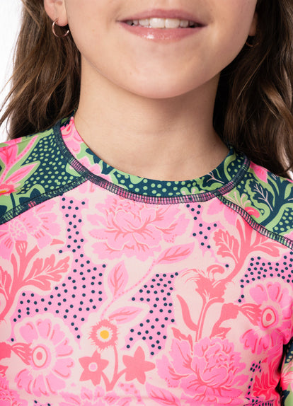  Maaji Blush Floral Odyssey Girls Rashguard Set 