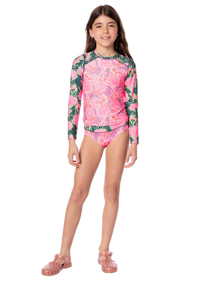  Maaji Blush Floral Odyssey Girls Rashguard Set 