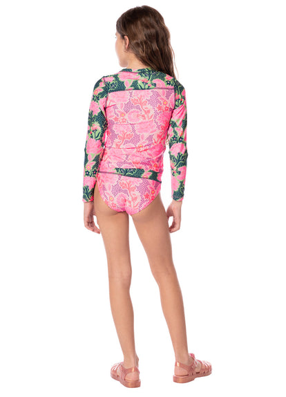 Thumbnail - Maaji Blush Floral Odyssey Girls Rashguard Set  - 6