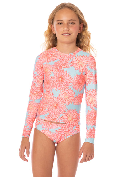  Foto de Tropical Bloom Odyssey Girls Rashguard Set by Maaji - Vestidos De Baño Para Niñas - Niñas