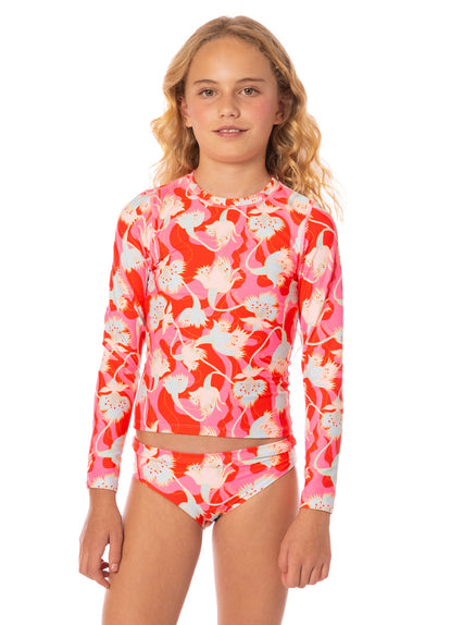  Foto de Floral Rush Odyssey Girls Rashguard Set by Maaji - Vestidos De Baño Para Niñas - Niñas
