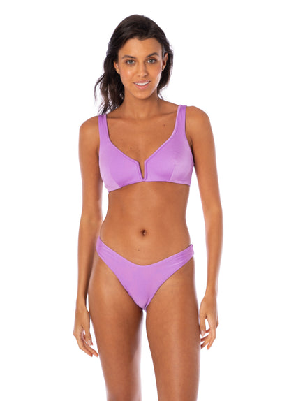  Maaji Metallic Lilac Splendour Regular Rise Thin Side Bikini Bottom