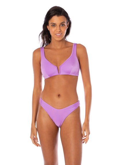 Thumbnail - Maaji Metallic Lilac Splendour Regular Rise Thin Side Bikini Bottom - 4