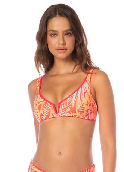  Maaji Coral Crush Victoria V Wire Bralette Bikini Top
