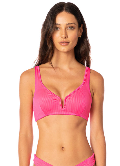  Maaji Hot Fuchsia Victoria V Wire Bralette Bikini Top