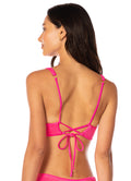 Maaji Hot Fuchsia Victoria V Wire Bralette Bikini Top