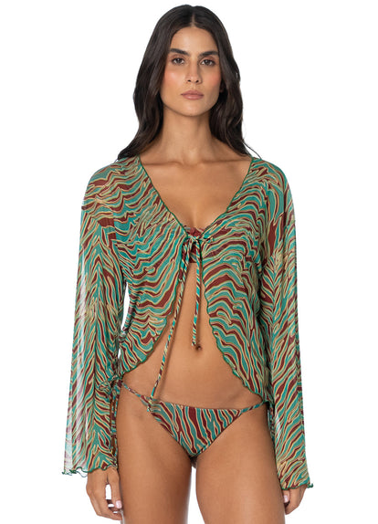 Thumbnail - Foto de Zebra Tide Biko Beachwear Crop Top by Maaji - Ropa de Playa - 1