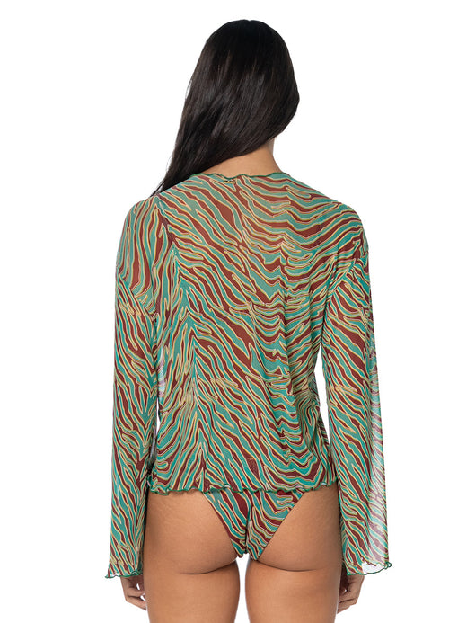 Hover image -  Foto de Zebra Tide Biko Beachwear Crop Top by Maaji - Ropa de Playa