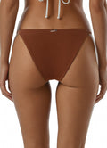 Maaji Amber Brown Micro Midi Bottom Regular Rise Single Strap Bikini Bottom