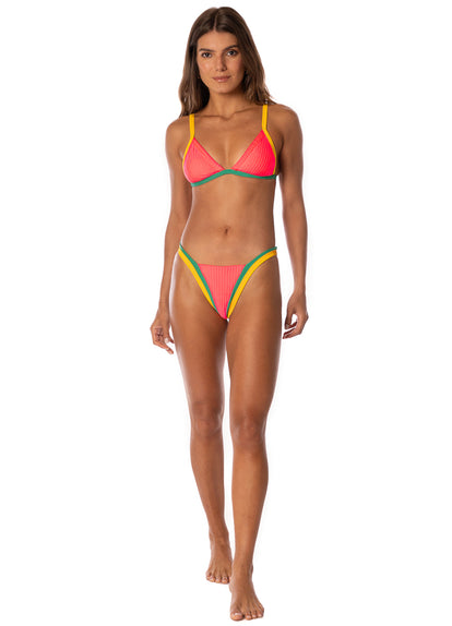  Maaji Flame Coral Trinity Regular Rise V Front Bikini Bottom
