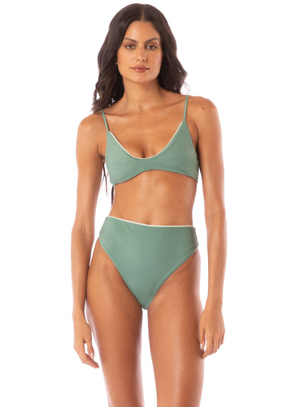 Thumbnail - Maaji Shamrock Green Sully High Rise Classic Bikini Bottom - 4