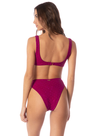 Thumbnail - Maaji Bom Bom Pink Sully High Rise Classic Bikini Bottom - 1
