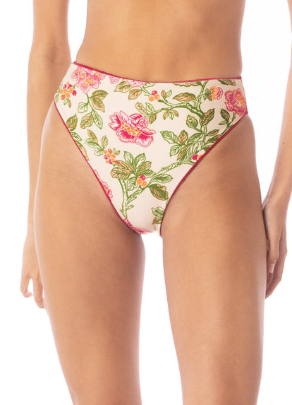  Maaji Bom Bom Pink Sully High Rise Classic Bikini Bottom