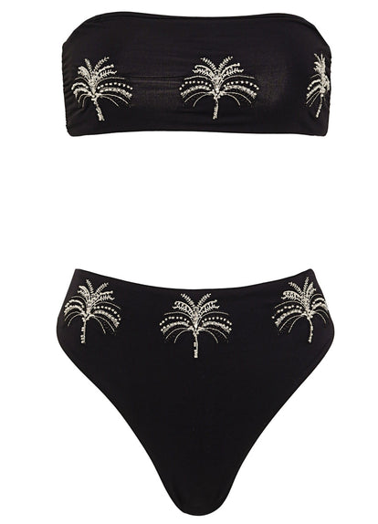 Thumbnail - Maaji Midnigh Palm Sully High Rise Classic Bikini Bottom - 11