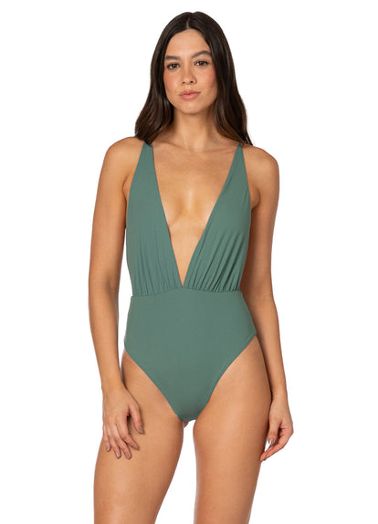  Foto de Eucalyptus Green Safri Plunge One Piece by Maaji - Enteros - Vestidos de Baño