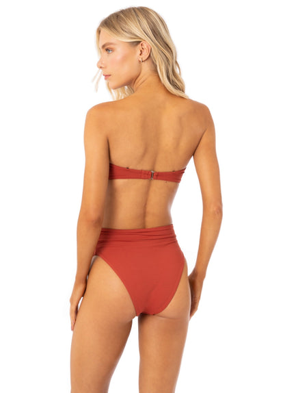  Maaji Burgundy Suzy Q High Rise/High Leg Bikini Bottom