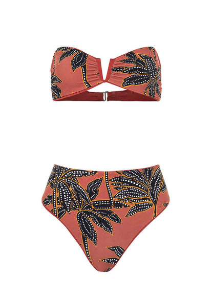  Maaji Burgundy Nyra Strapless Bandeau Bikini Top