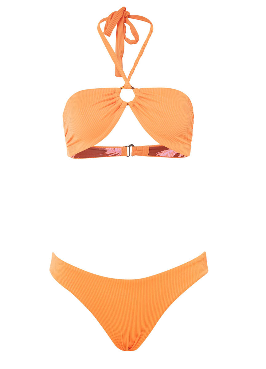 Maaji Vibrant Orange Jill Ring Bandeau Bikini Top