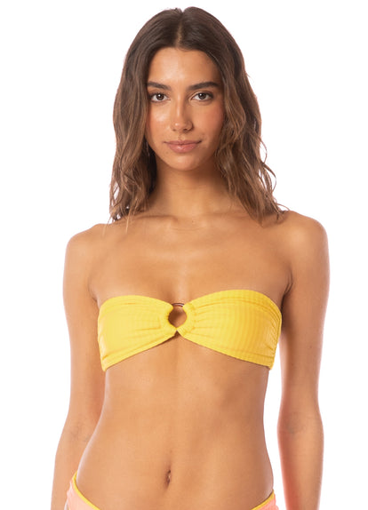  Maaji Lemon Margarita Jill Ring Bandeau Bikini Top